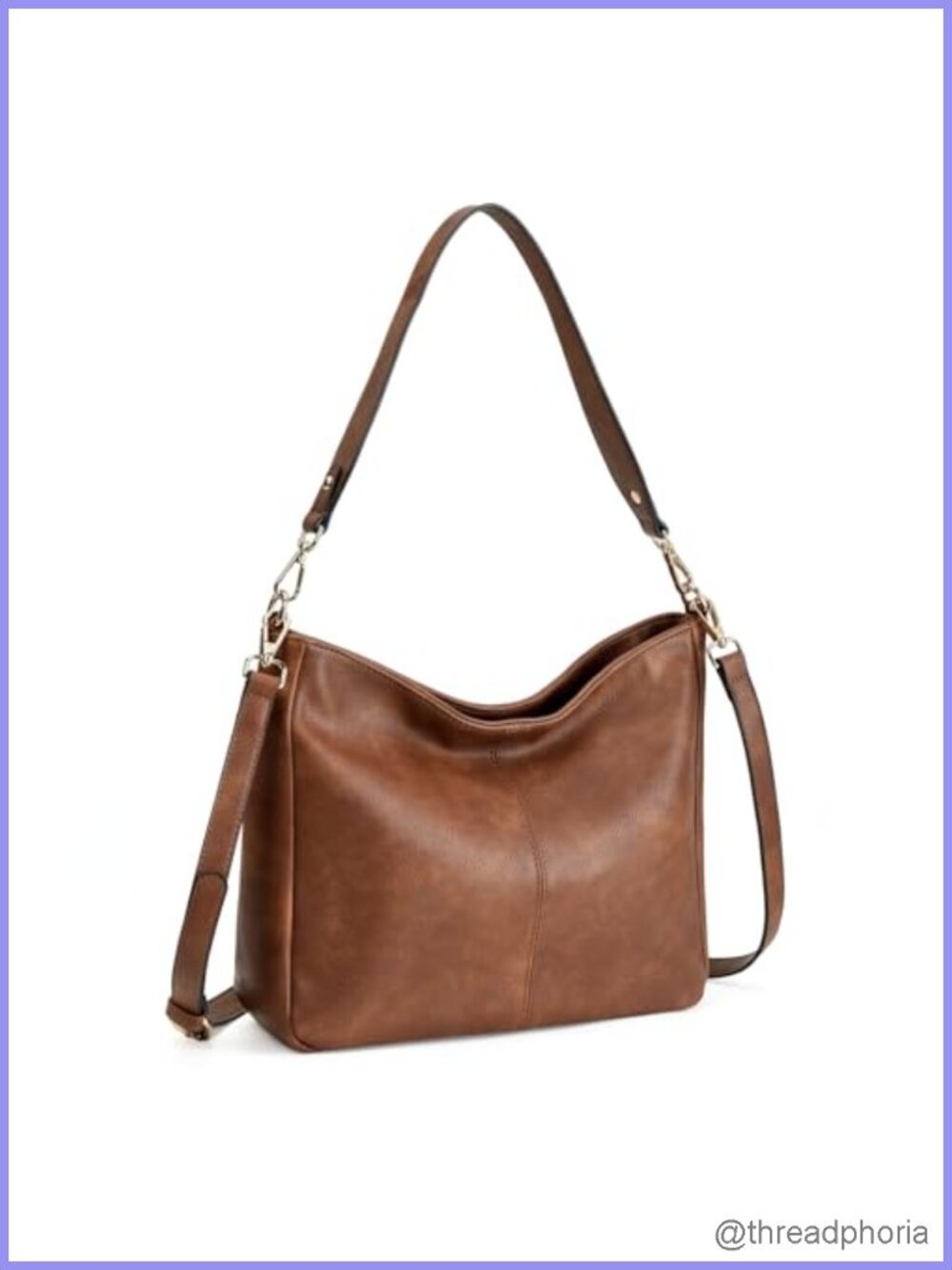 Soft Vegan Leather Hobo Shoulder Bag for Women, Large Crossbody Purse with